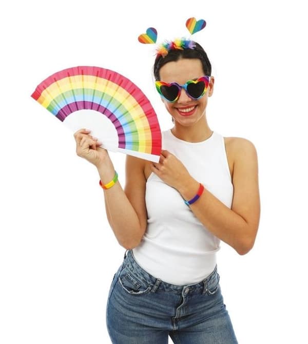 P'TIT Clown re23257 - Hjärnband hjärta Pride regnbåge
