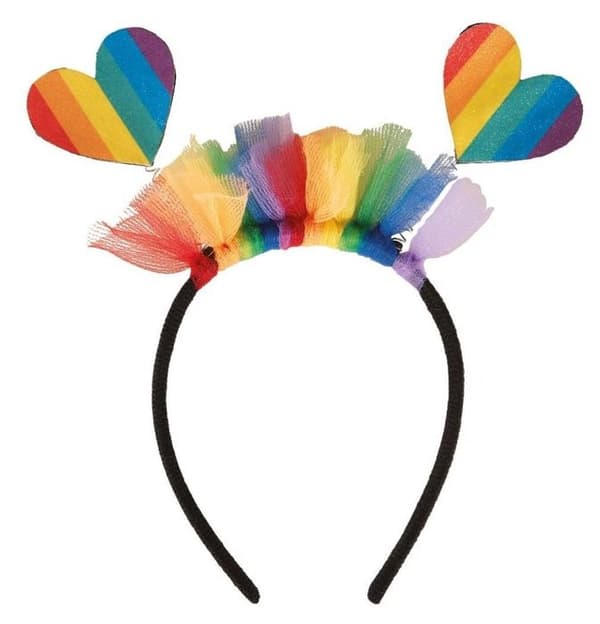 P'TIT Clown re23257 - Hjärnband hjärta Pride regnbåge