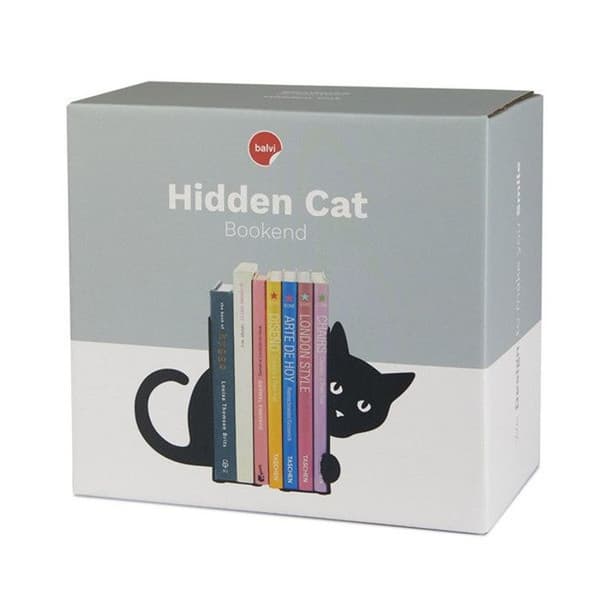 Bokstöd - Djur - Svart Katt - Metall - Svart - 13,5 cm i höjd
