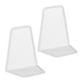 Miniatyrbild 1 av 6: Relaxdays Bokstöd, 2-pack, nätutseende, böcker och mappar, bokpress HxBxD: 14 x 12 x 9 cm, metall, vit