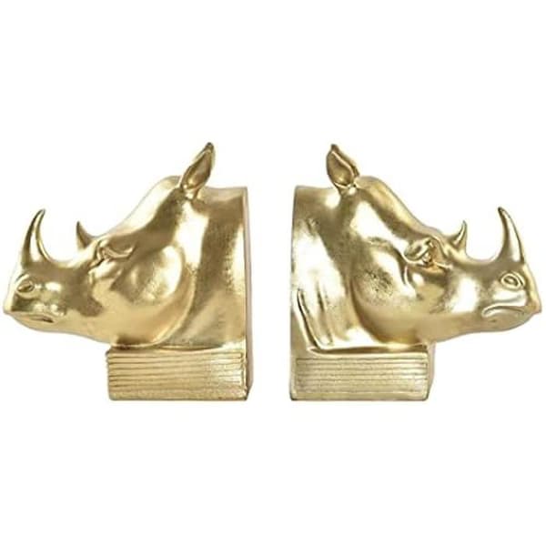 Bokstöd - DKD HEMINNREDNING - Standard - Guldfärg - Hartsmaterial - Mått 15x7,5x14,5 cm