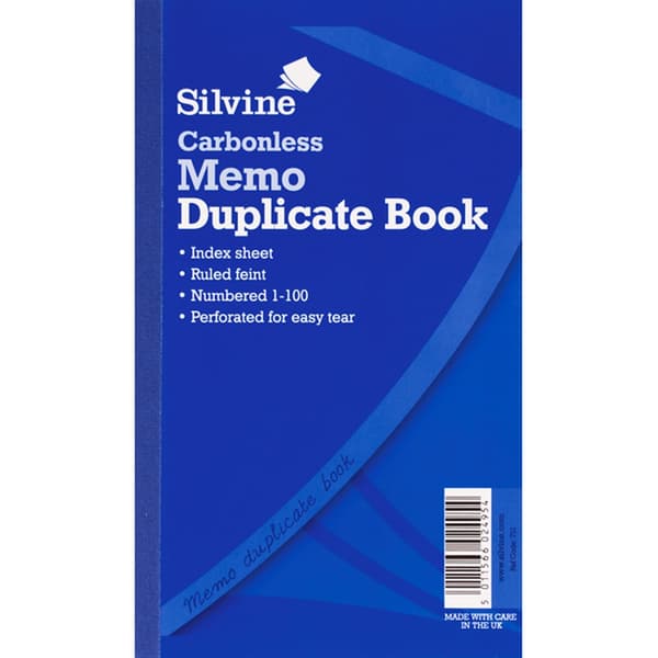 Silvine Memo Book Blue One Size