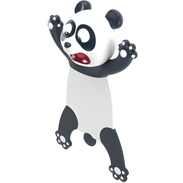 Humoristiskt och roligt djur 3D krossad panda bokmärke