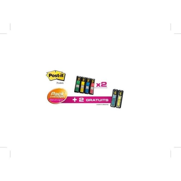 POST-IT-paket med 10 dispensrar med 59 bokmärken - klassiska färger