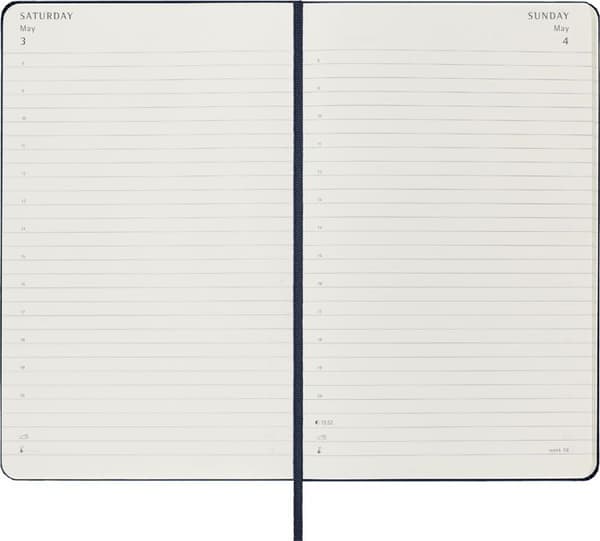 Moleskine kalender 2025, dagar, L/A5, hård pärm, blå