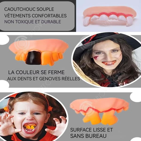 INN Vampyrtänder 10 modeller 5x3x2cm Halloween Demon Tänder för Halloween Makeup Rekvisita Christmas Vampi Tooth