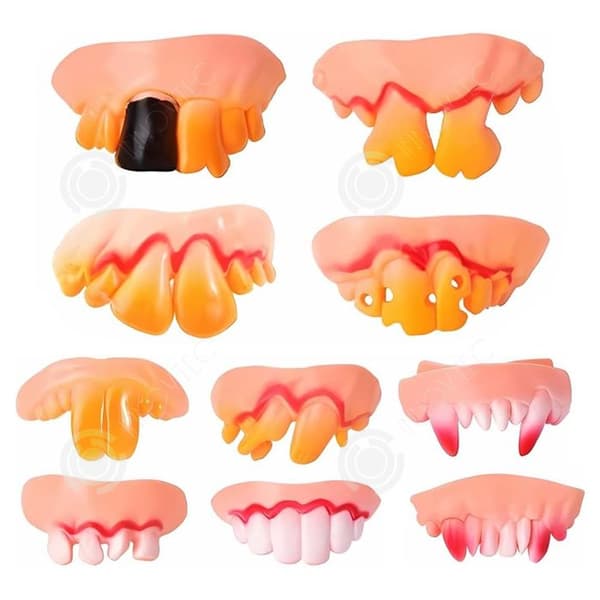 INN Vampyrtänder 10 modeller 5x3x2cm Halloween Demon Tänder för Halloween Makeup Rekvisita Christmas Vampi Tooth
