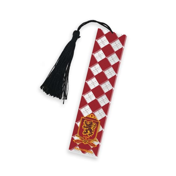 Bokmärke / Bookmark med Svart Tofs - Harry Potter / Vapensköld för Gryffindor - Officiellt Licensierad Produkt
