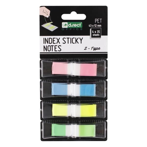 Bokmärke D.rect Paket med 24 stycken av 35 självhäftande band för PET-film 12 x 43 mm