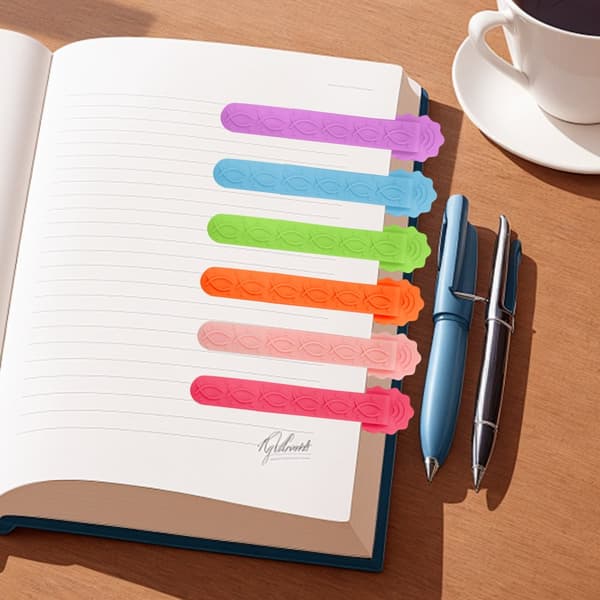 INF Set med 2 minimalistiska silikonbokmärken Orange