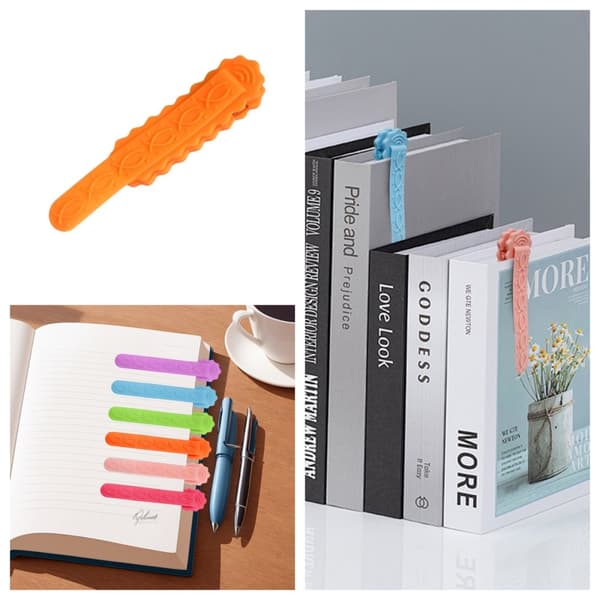 INF Set med 2 minimalistiska silikonbokmärken Orange
