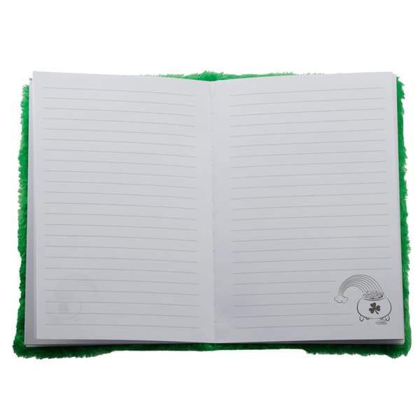 Fluffy Plush Notebook - Lucky Leprechaun