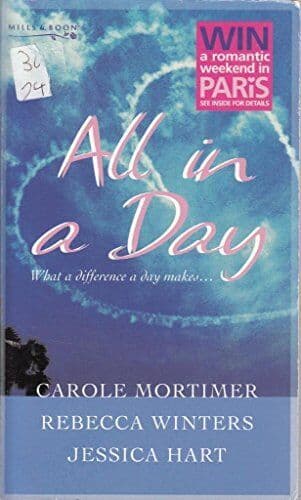 All In A Day: His Darling Valentine /, Hart, Jessica Paperback Book Pre-Owned English