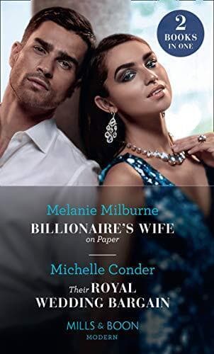 Billionaire’s Wife On Paper / Their Royal Wedding Bargain: Billio by Michelle Paperback Book Pre-Owned English