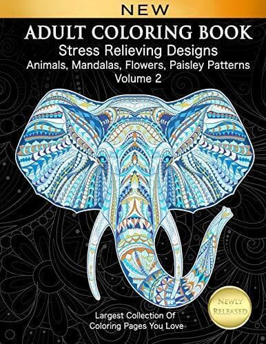 Adult Coloring  Stress Relieving Designs Animals, Ma… by Elsharouni, Cindy