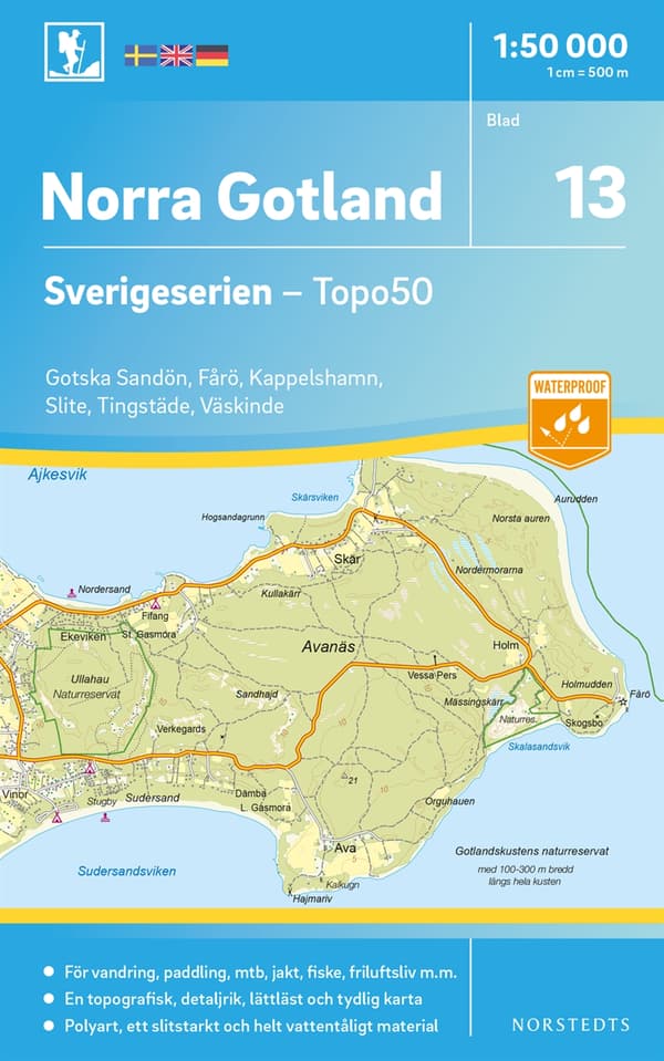13 Norra Gotland Sverigeserien Topo50 - Skala 1-50 000 (Karta)