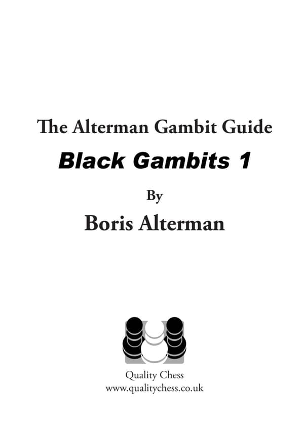 Altermanin Gambit-opas - Mustat Gambitit 1, kirjoittanut Boris Alterman (nidottu)