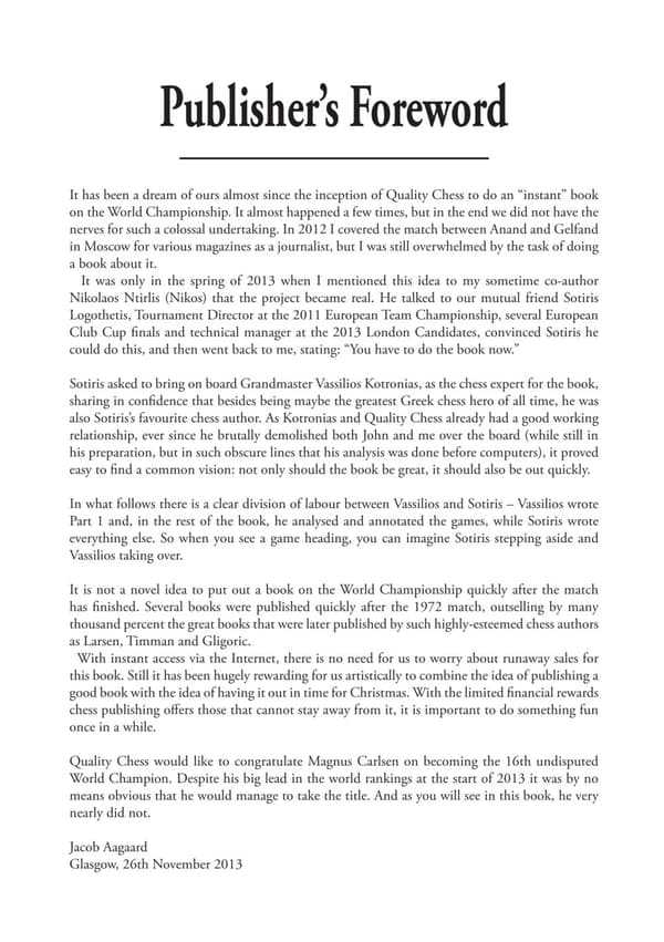 Carlsen's Assault on the Throne, Vassilios Kotronias & Sotiris Logothetis (kovakantinen)