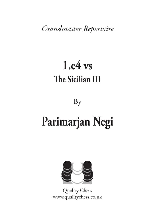 Suurmestarin ohjelmisto - 1.e4 vs. Sisilialainen III, kirjoittanut Parimarjan Negi (nidottu)
