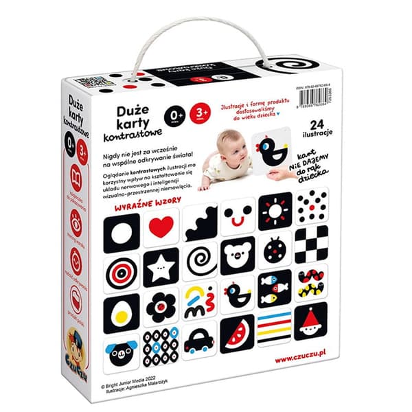Store kontrastkort til børn 0+ og 3m+, CzuCzu
