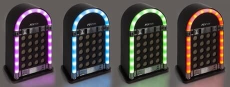Fenton JKB40 Jukebox i Vintage, med LED-ljus bordsplacerad