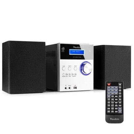 Stereo set - Audizio Metz - DAB radio med Bluetooth, MP3 och CD-spelare - Aluminium