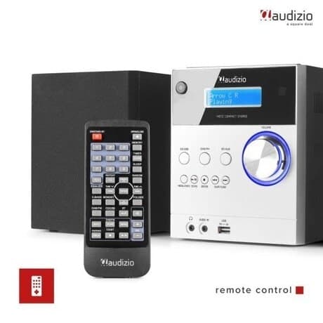 Stereo set - Audizio Metz - DAB radio med Bluetooth, MP3 och CD-spelare - Aluminium