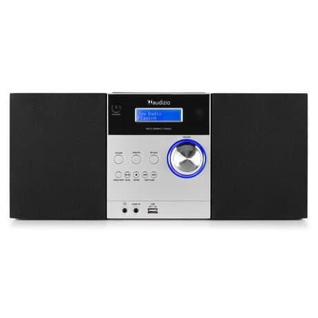 Stereo set - Audizio Metz - DAB radio med Bluetooth, MP3 och CD-spelare - Aluminium