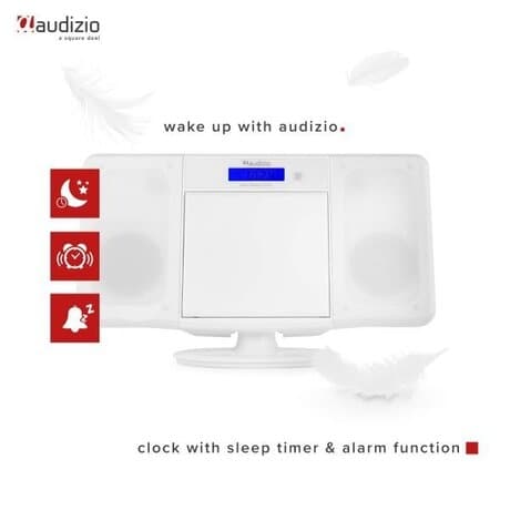 Audizio Nimes Bluetooth stereoset med CD-spelare, USB mp3-spelare och radio - 50W - Vit