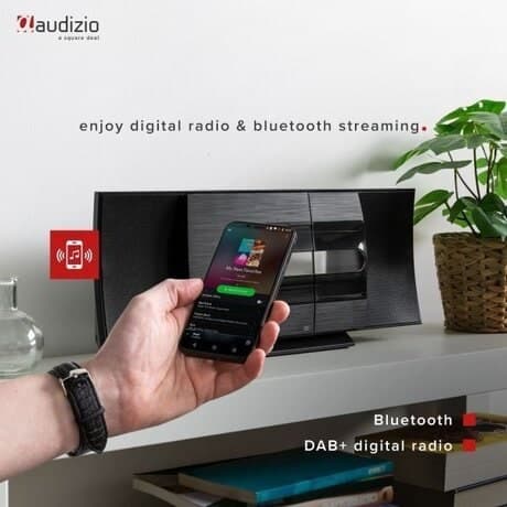 Audizio Tours DAB stereoset med CD-spelare, Bluetooth, FM-radio och MP3-spelare - 80W - Svart