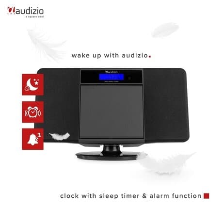 Audizio Nimes Bluetooth stereoset med CD-spelare, USB mp3-spelare och radio - 50W - Svart