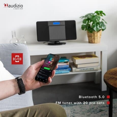 Audizio Nimes Bluetooth stereoset med CD-spelare, USB mp3-spelare och radio - 50W - Svart