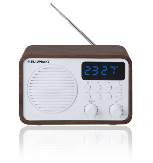 Kannettava radio Bluetoothilla ja USB BLAUPUNKT PP7BT, väri: ruskea puu/valkoinen