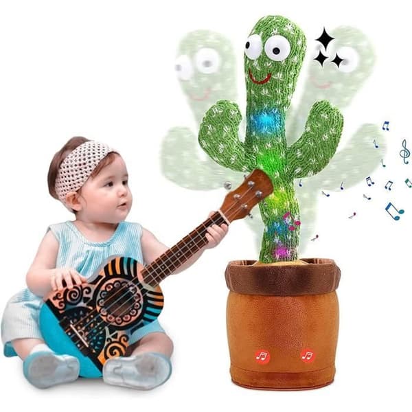 Kaktus som dansar och repeterar franska,The Talking Cactus Who Dances,Talking Cactus Plysch Musical Baby,Toy Cactus Who Repeterar