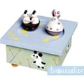 Miniatyrbild 1 av 2: Panda TROUSSELIER speldosa i trä - Principen för magneter - 11,5x11,5 cm