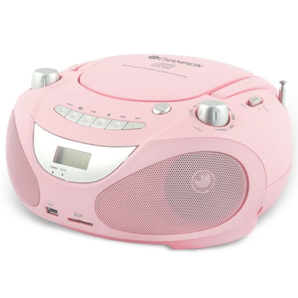 Champion: Boombox CD/Radio/MP3/USB Pink