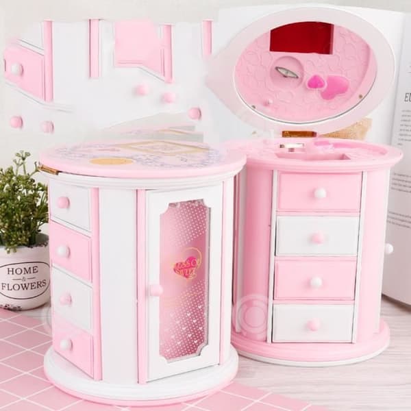 INN® Magic Fairy Roterande Music Smyckeskrin Charmig Fairy Roterande Musik Smyckeskrin Present Rosa Flash Music Box Barn med M