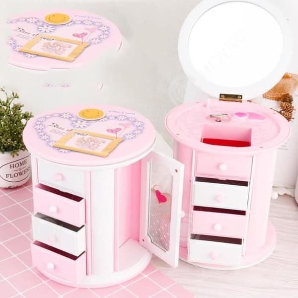 INN® Magic Fairy Roterande Music Smyckeskrin Charmig Fairy Roterande Musik Smyckeskrin Present Rosa Flash Music Box Barn med M