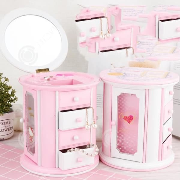 INN® Magic Fairy Roterande Music Smyckeskrin Charmig Fairy Roterande Musik Smyckeskrin Present Rosa Flash Music Box Barn med M