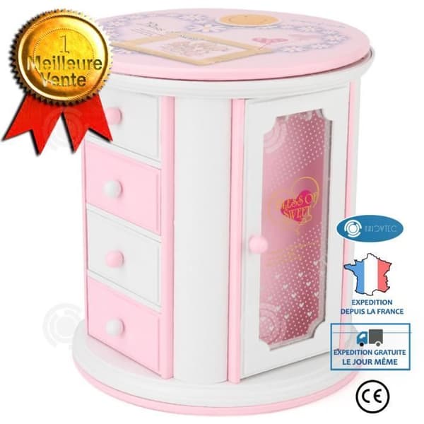 INN® Magic Fairy Roterande Music Smyckeskrin Charmig Fairy Roterande Musik Smyckeskrin Present Rosa Flash Music Box Barn med M