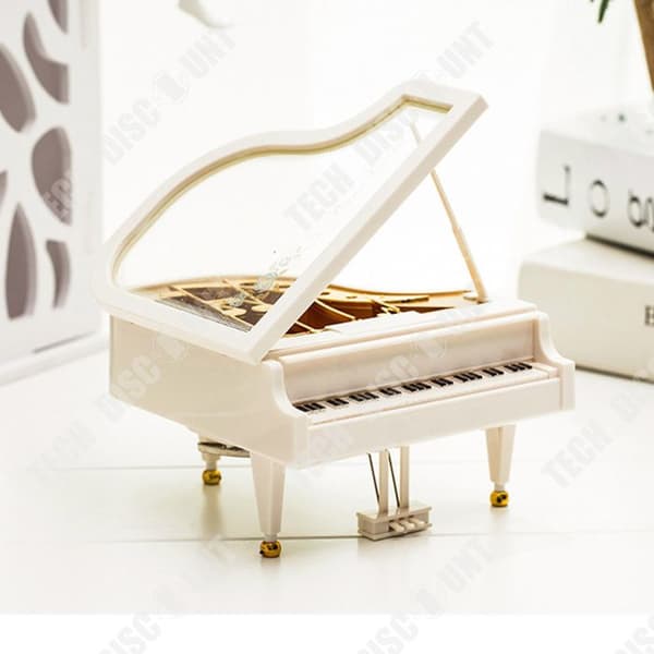 TD® Little Girl Piano Musikdosa Ornament Kreativ Roterande Octavo Dans Alla hjärtans dag Födelsedagspresent