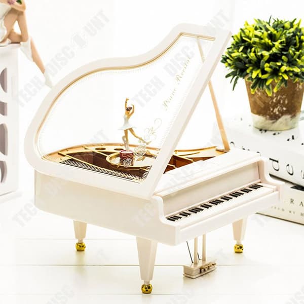 TD® Little Girl Piano Musikdosa Ornament Kreativ Roterande Octavo Dans Alla hjärtans dag Födelsedagspresent