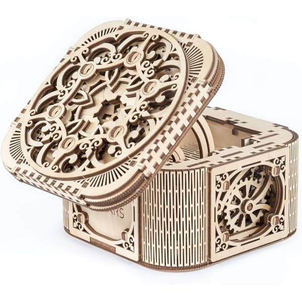 Smyckeskrin - Ugears - 190 bitars pussel - Naturligt trä - Gyllene - För kvinnor
