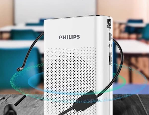 Philips SBM200 lille bi højttaler mikrofon guide lærer klasse udendørs skrigende højttaler bærbar