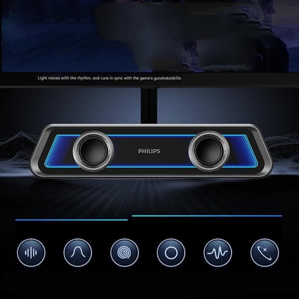 Philips SPA4600 gaming bluetooth højttaler nano spejl rgb lyseffekt gaming klasse gaming dedikeret
