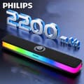 Miniatyrbillede 3 af 5: Philips trådløs Bluetooth-højttaler til stationær computer, RGB-lysstrimmel til spil, lyd til computer stationær computer til hjemmet