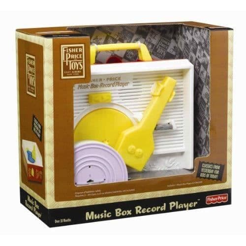 Babymusikalisk leksak - Fisher Price - Musikdosa Skivspelare - 10 låtar - Vit - Unisex - 24 månader och uppåt