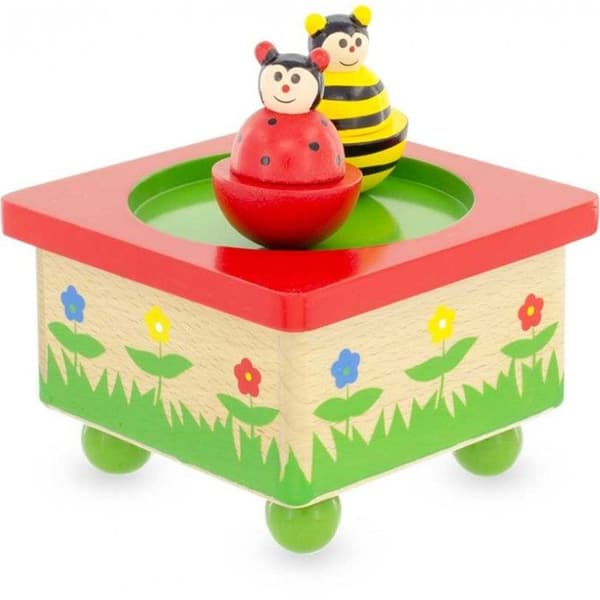 ULYSSE 1128 speldosa för barn - Bee och Ladybug magnetiska tecken - Amsterdam tulpaner