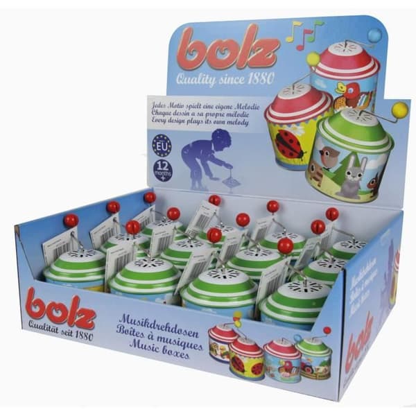 Bolz Orgel Farm Music Box Ca. Metal Spinning Box med gamla MC Donald har en Farm Melody, Metal Spinning Box