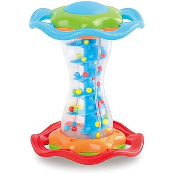 Musikleksak - MINILAND - Regnbågsstav - 14 cm - Färg blå, röd och orange - För baby